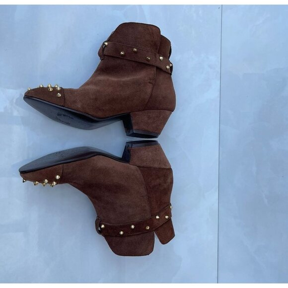 Desiderata Womens Suede Leather Pointed Toe Ankle Boots Brown Sz 6 - Picture 4 of 10